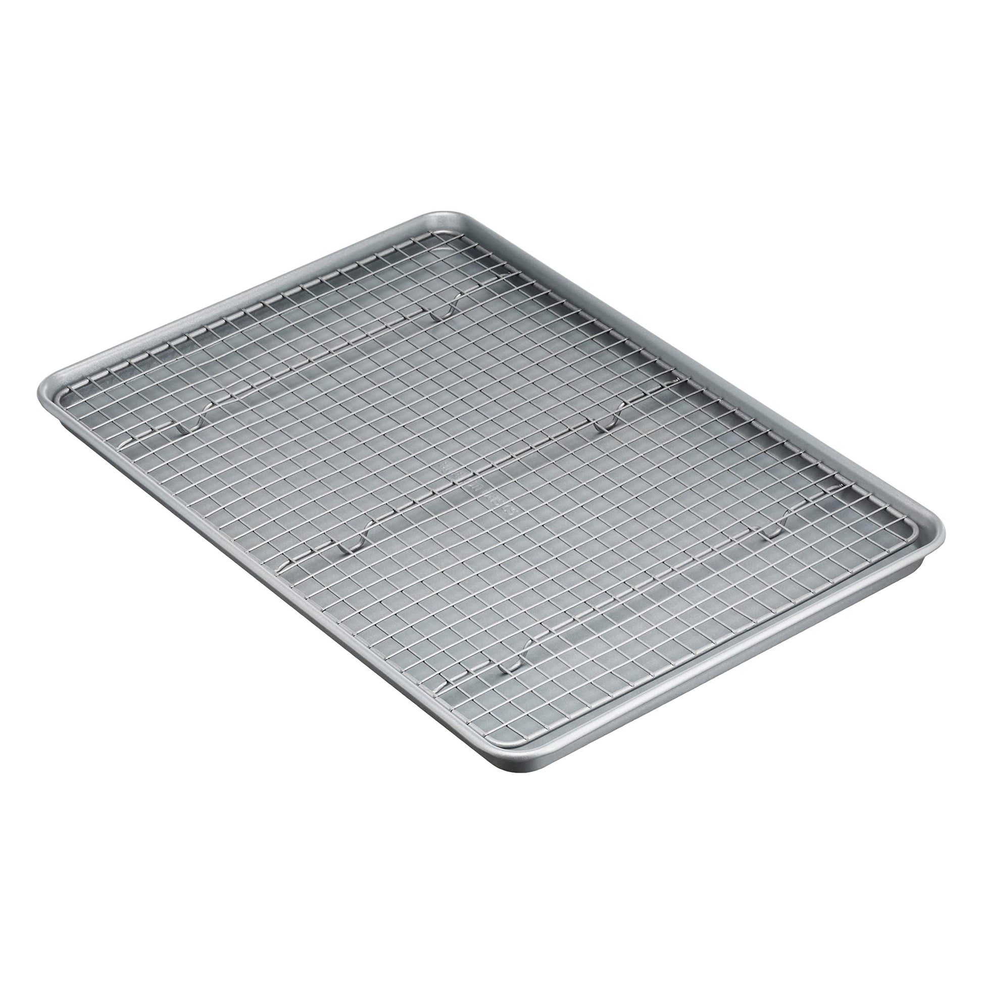 Amazon Basics Nonstick Baking Sheet & Cooling Rack Set, Half Sheet Size - 1 Pack, Grey - CookCave