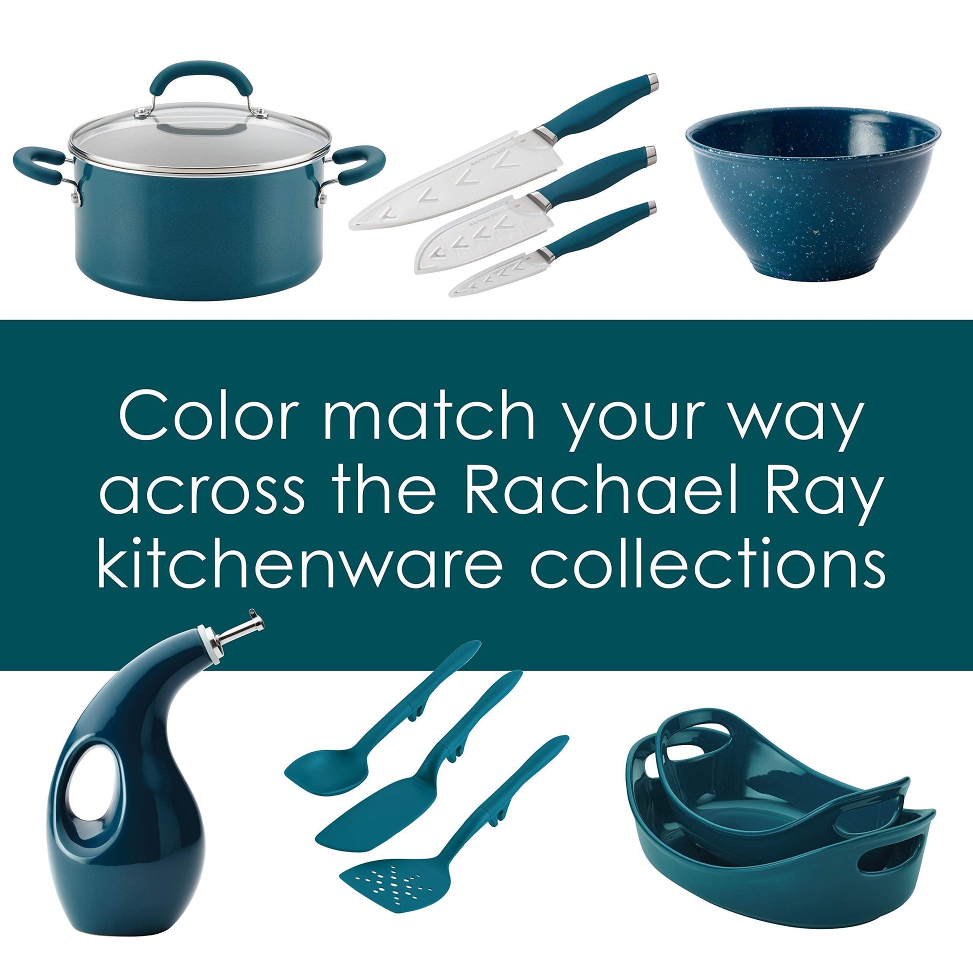 Rachael Ray Enamel on Steel Stock Pot/Stockpot with Lid, 12 Quart, Marine Blue - CookCave