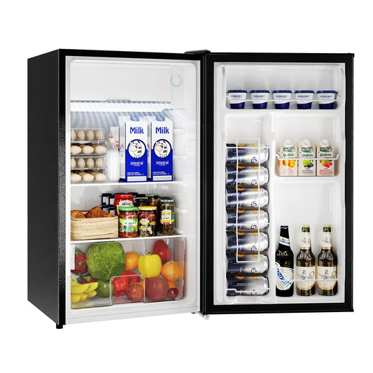 BANGSON Mini Fridge with Freezer, 3.2Cu.Ft, Single Door Small Refrigerator, Energy-efficient, Low Noise, Mini fridge for Bedroom Dorm and Office, Black - CookCave