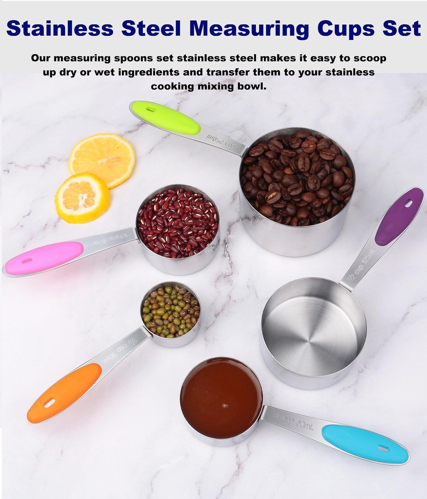 Measuring Cups Set Stainless Steel-Measuring Spoon Liquid Stackable Metric Measuring Scoop for Baking or Cooking,Kitchen Cake Decorating Supplies Measuring Cup Organizer - CookCave