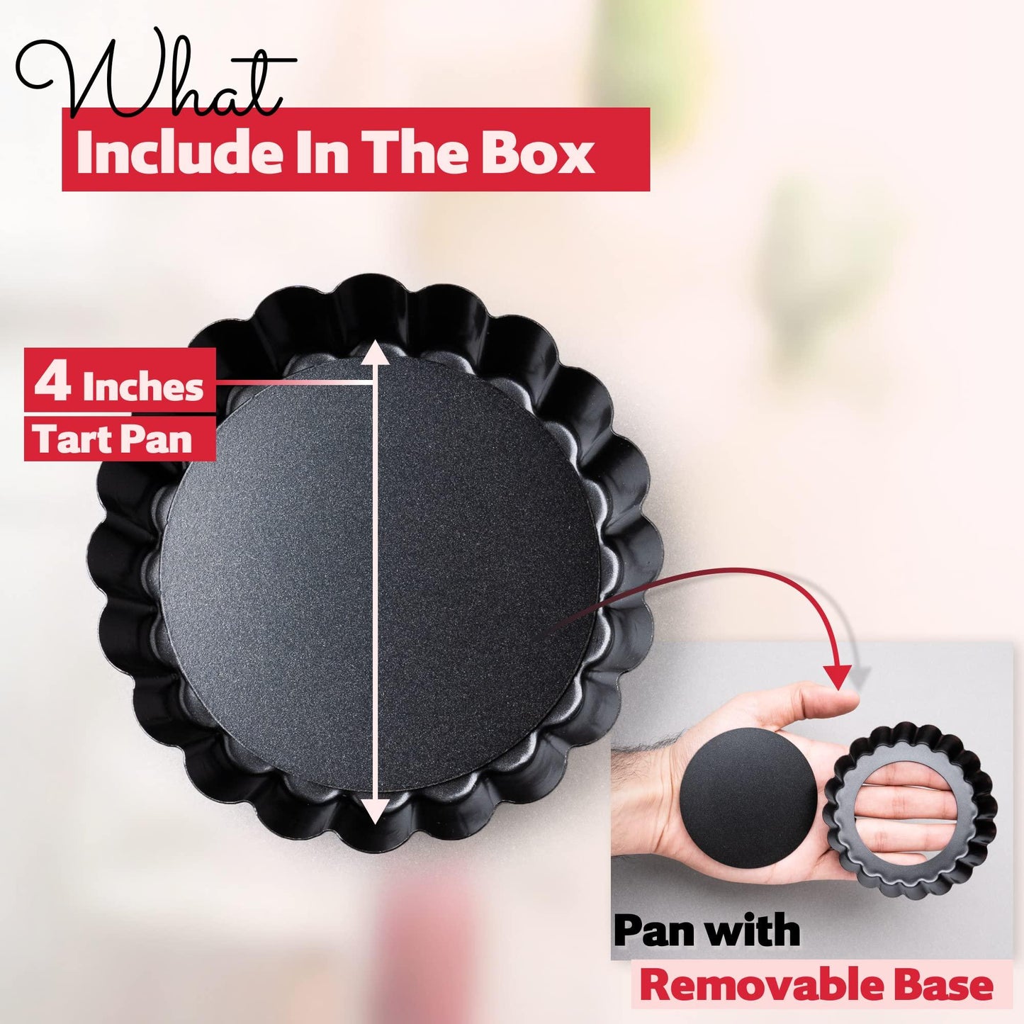 FIDZ PAN 8 PCS 4 Inch Mini Tart Pans Removable Bottom | Carbon Steel Quiche Pan, Rust & Temperature Resistant Nonstick, Perfect for Baking Fruit Tarts Cakes Quiches & Dessert - CookCave