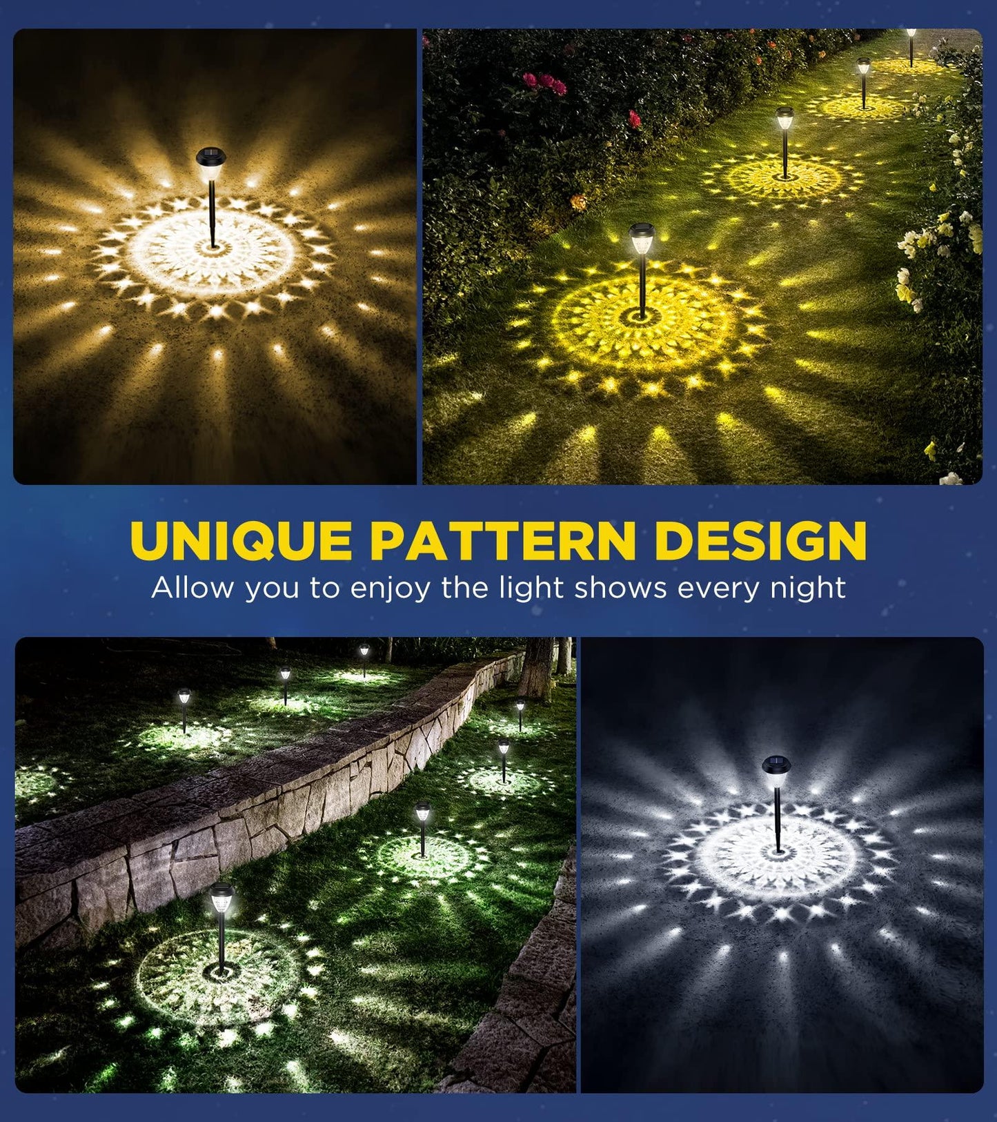 ornesign Ultra Bright Solar Outdoor Lights Decorative 10 Pack, 100% Faster Charge Solar Pathway Garden Lights Up to 12H Auto On/Off, Solar Lights Outdoor Waterproof for Walkway Yard Lawn - CookCave