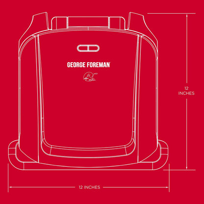 George Foreman 4-Serving Removable Plate Electric Grill and Panini Press, George Tough Non-Stick Coating, Drip Tray Catches Grease, Black - CookCave