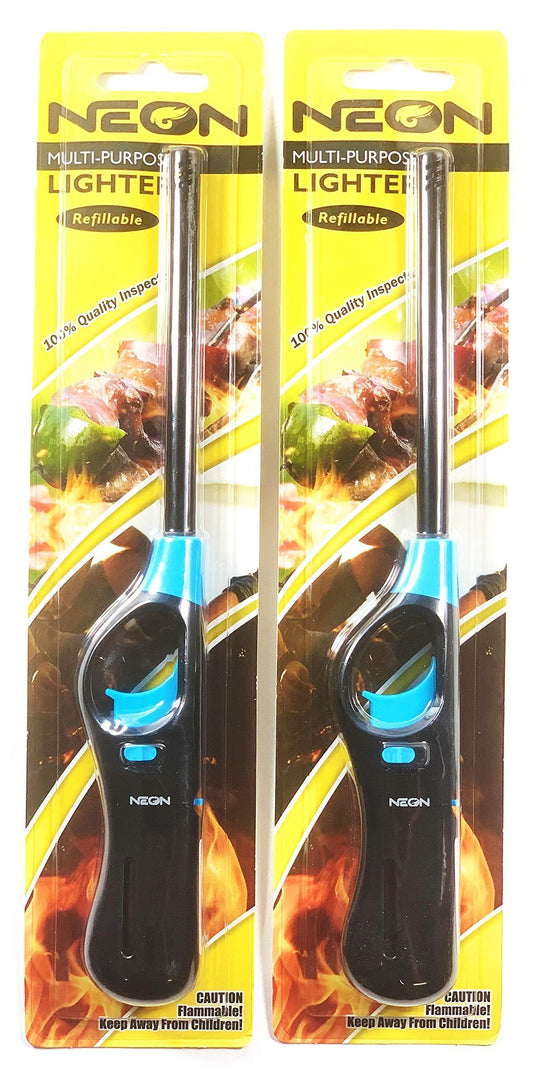 N & T Neon Utility BBQ Stick Lighters 2 Pack - CookCave