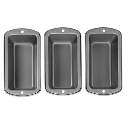 Wilton Recipe Right Non-Stick Mini Loaf Pan Set, 3-Piece, Steel - CookCave