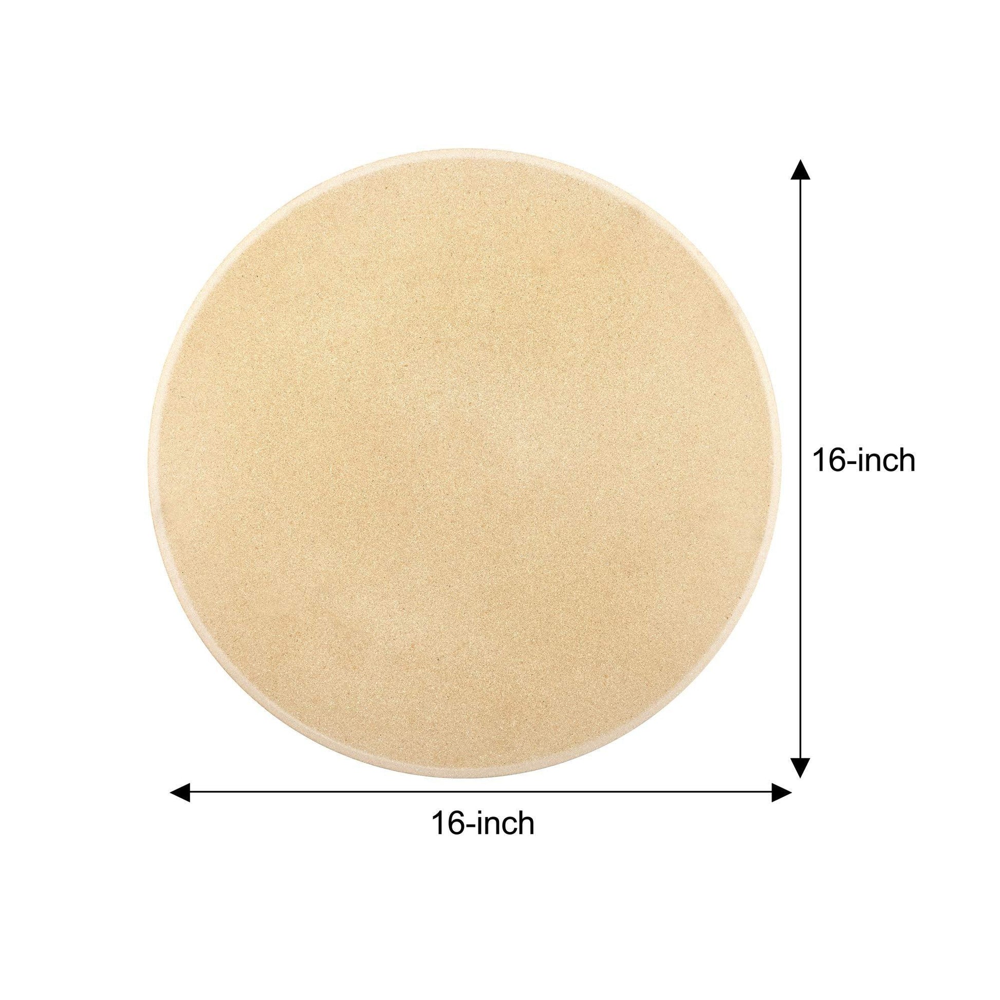 Cook N Home Pizza Grilling Baking Stone with Scraper, Heavy Duty Cordierite 16-Inch Round Bread Stone for Oven and Grill, Thermal Shock Resistant Ideal for Baking Golden Crisp Crust Pizza,Cream - CookCave