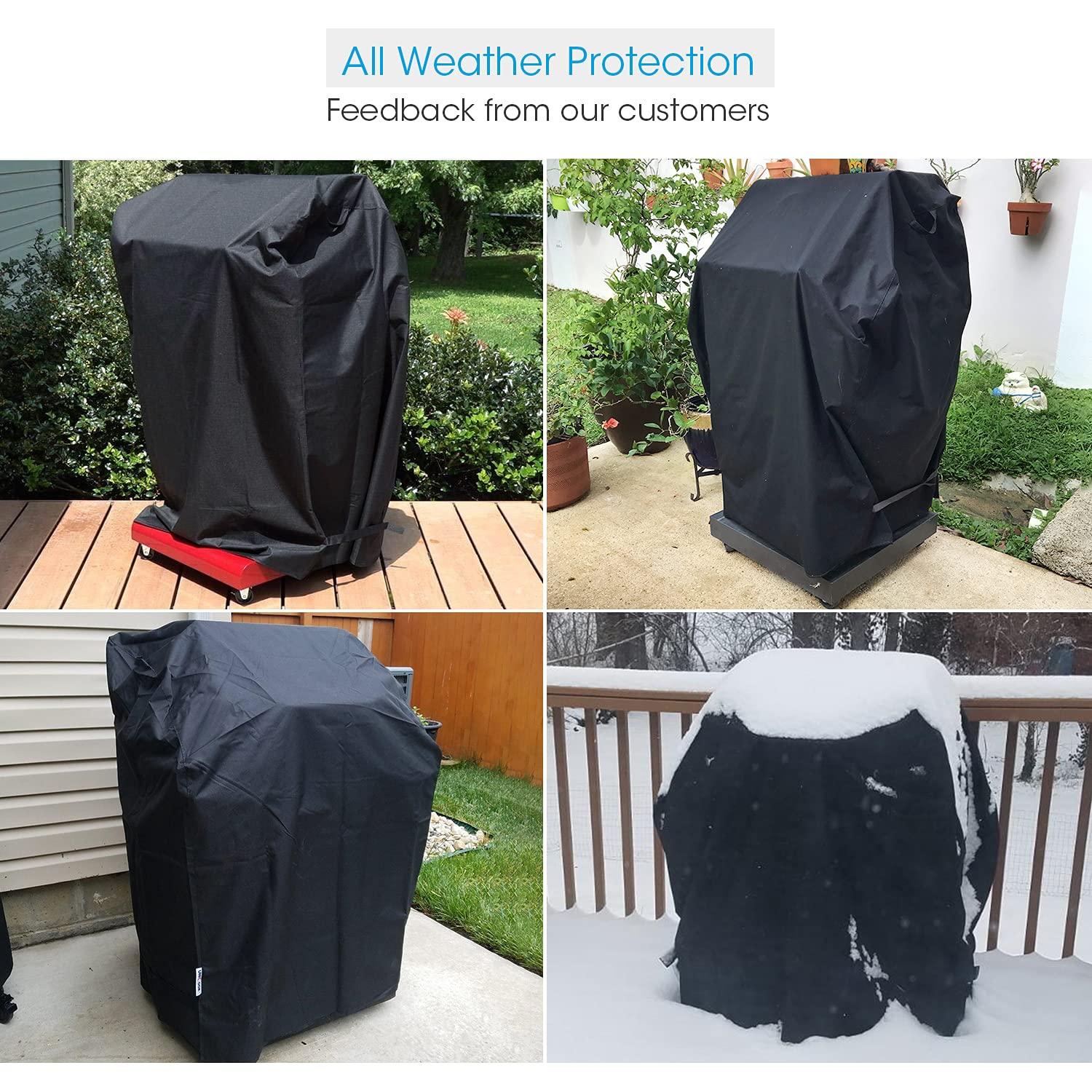 Unicook 2 Burner Grill Cover 32 Inch, Heavy Duty Waterproof Small BBQ Cover, Fade Resistant Gas Grill Cover, Fit Grills with Both Side Tables Down for Weber Char-Broil Nexgrill KitchenAid and More - CookCave