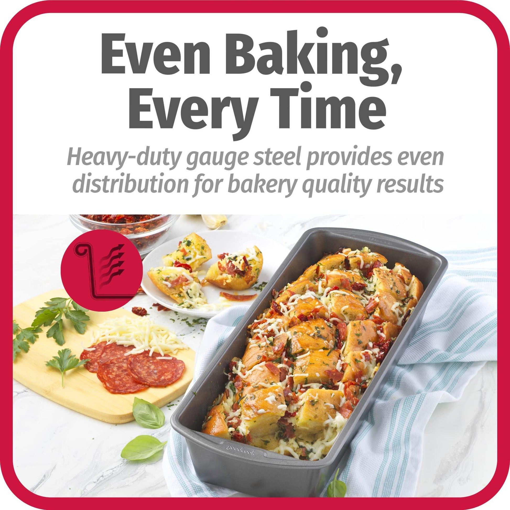 Good Cook Set of 2 Extra Large 13'' x 5'' Nonstick Steel Bread Loaf Pans, Gray - CookCave