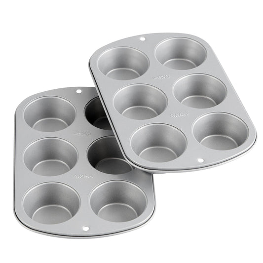 Wilton Recipe Right Non-Stick 6-Cup Standard Muffin Pan, Set of 2 - CookCave