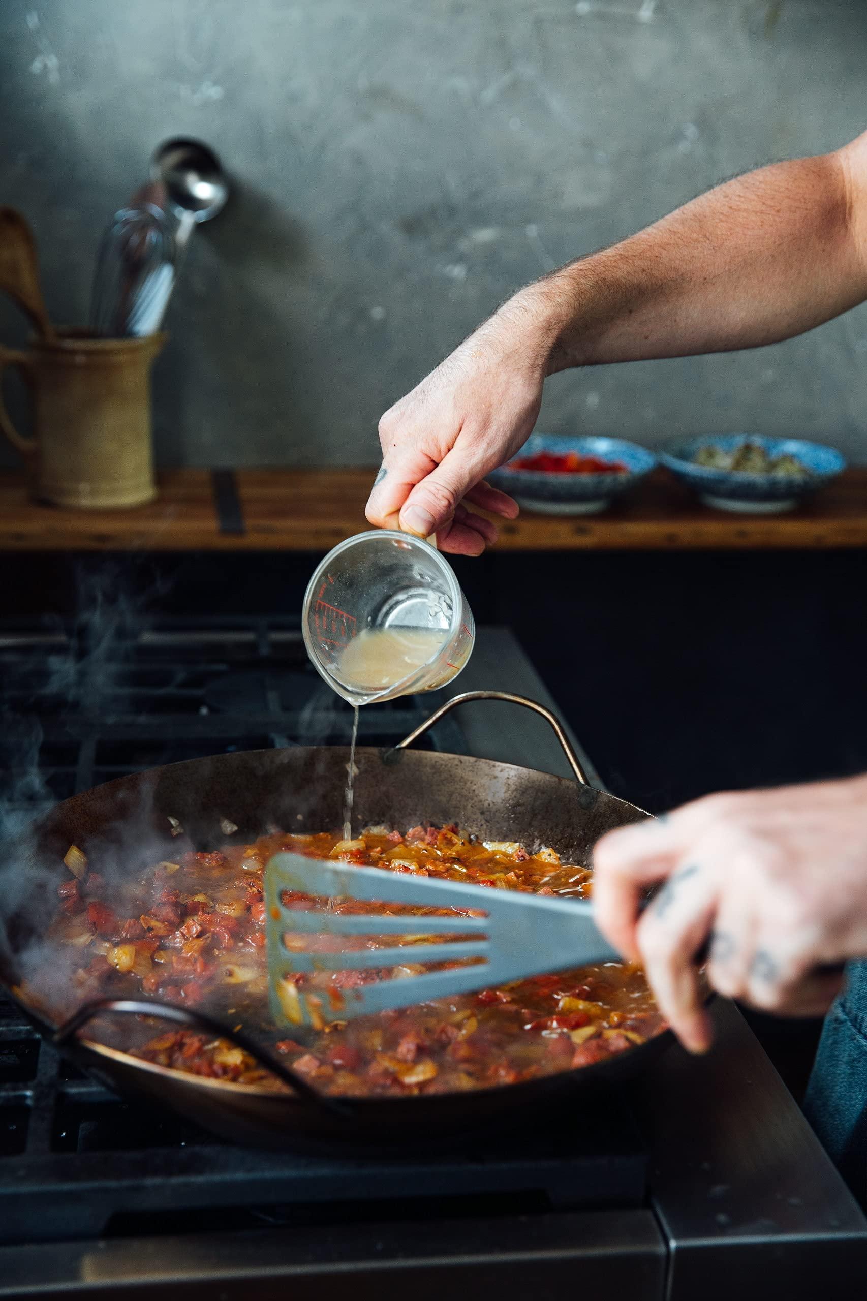 Matfer Bourgeat Black Carbon Steel Paella Pan, 15 3/4" - CookCave