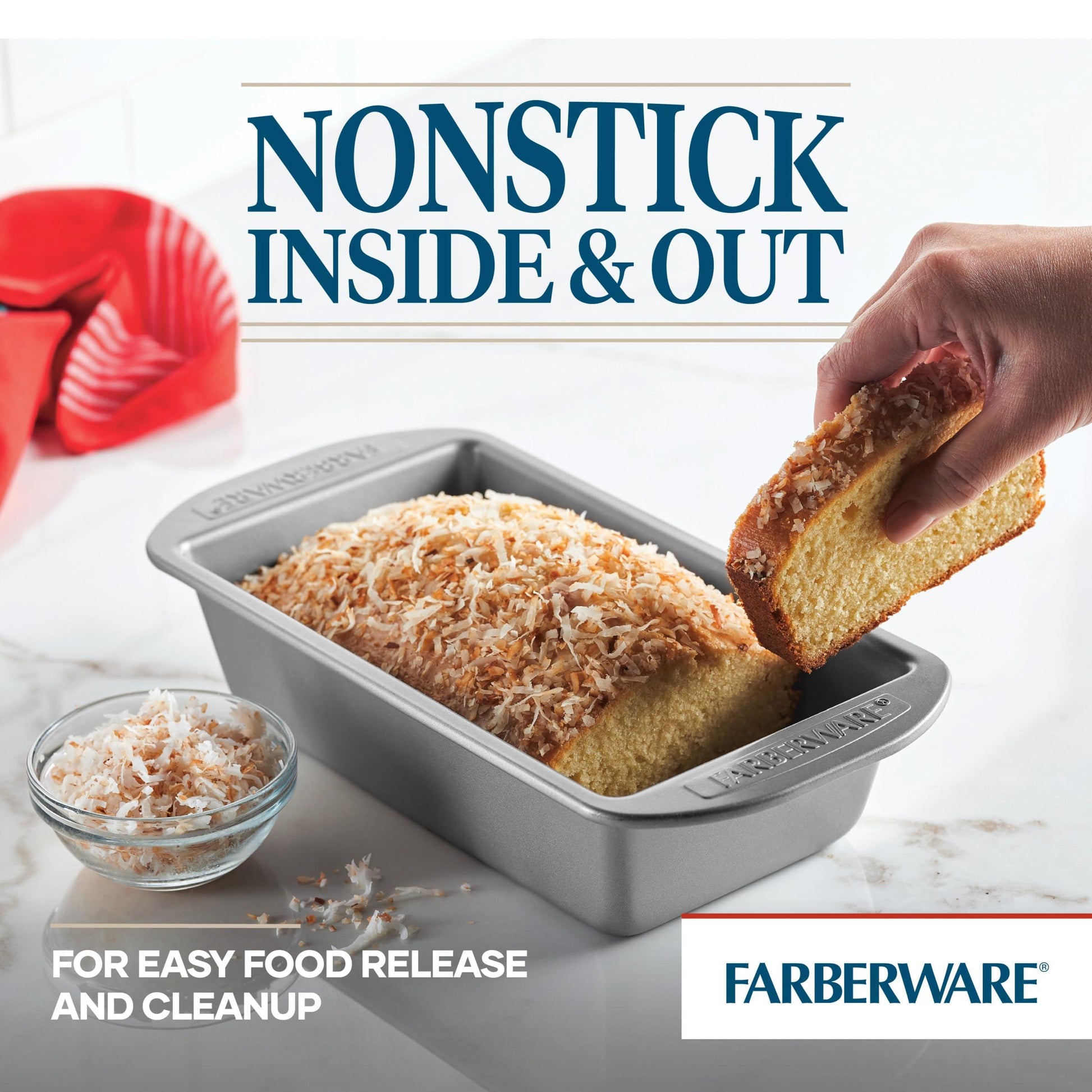 Farberware Bakeware Meatloaf/Nonstick Baking Loaf Pan Set, Two 9-Inch x 5-Inch, Gray - CookCave