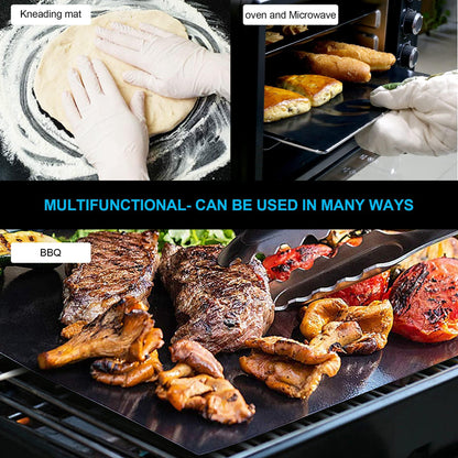BBQ Grill Mat, Heavy Duty BBQ Grilling Mats for Outdoor Grill, Non Stick, Reusable, Easy to Clean, 15.7 x 12.9 Inch, Set of 5 - CookCave