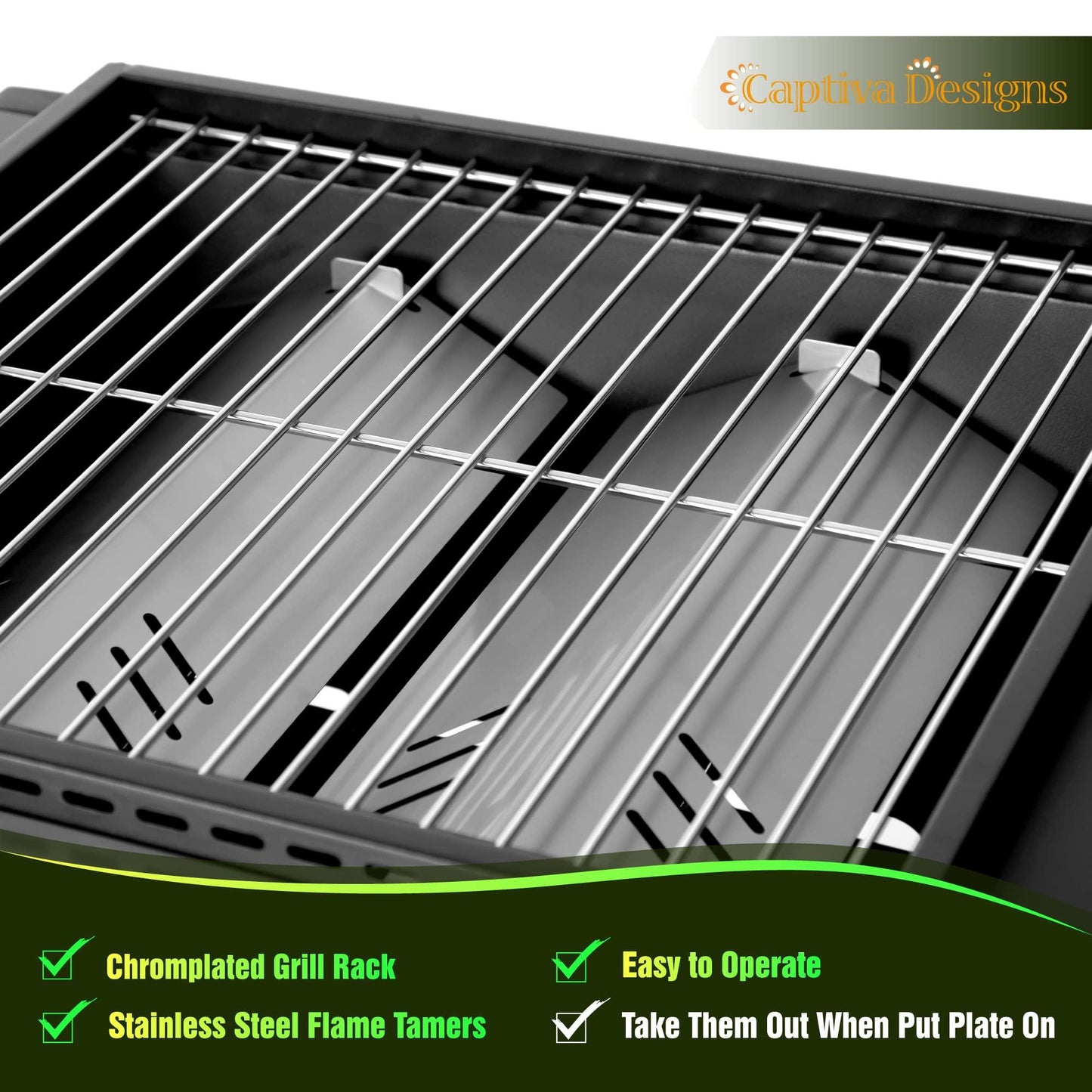 Captiva Designs 2-Burner Propane Gas Flat Top Griddle Grill, 171 sq.in Cooking Area Outdoor BBQ Grill for a Small Family, 20,000 BTU Output - CookCave