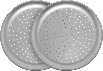 Grill Sensations G & S Metal Products Company 12-inch Pizza Pans, Set of 2 - CookCave