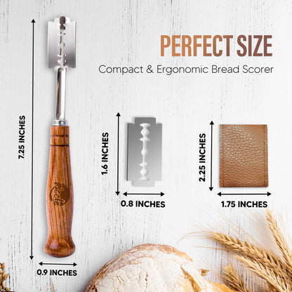 RICCLE Bread Lame Slashing Tool, Dough Scoring Knife with 15 Razor Blades and Storage Cover - CookCave