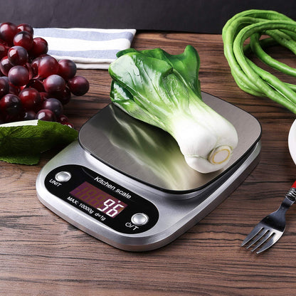 Digital Food Scale, 22 lbs/10kg Multifunction Kitchen Scale with Large Back-lit LCD Display and Tare Function for Cooking Baking Diets - CookCave