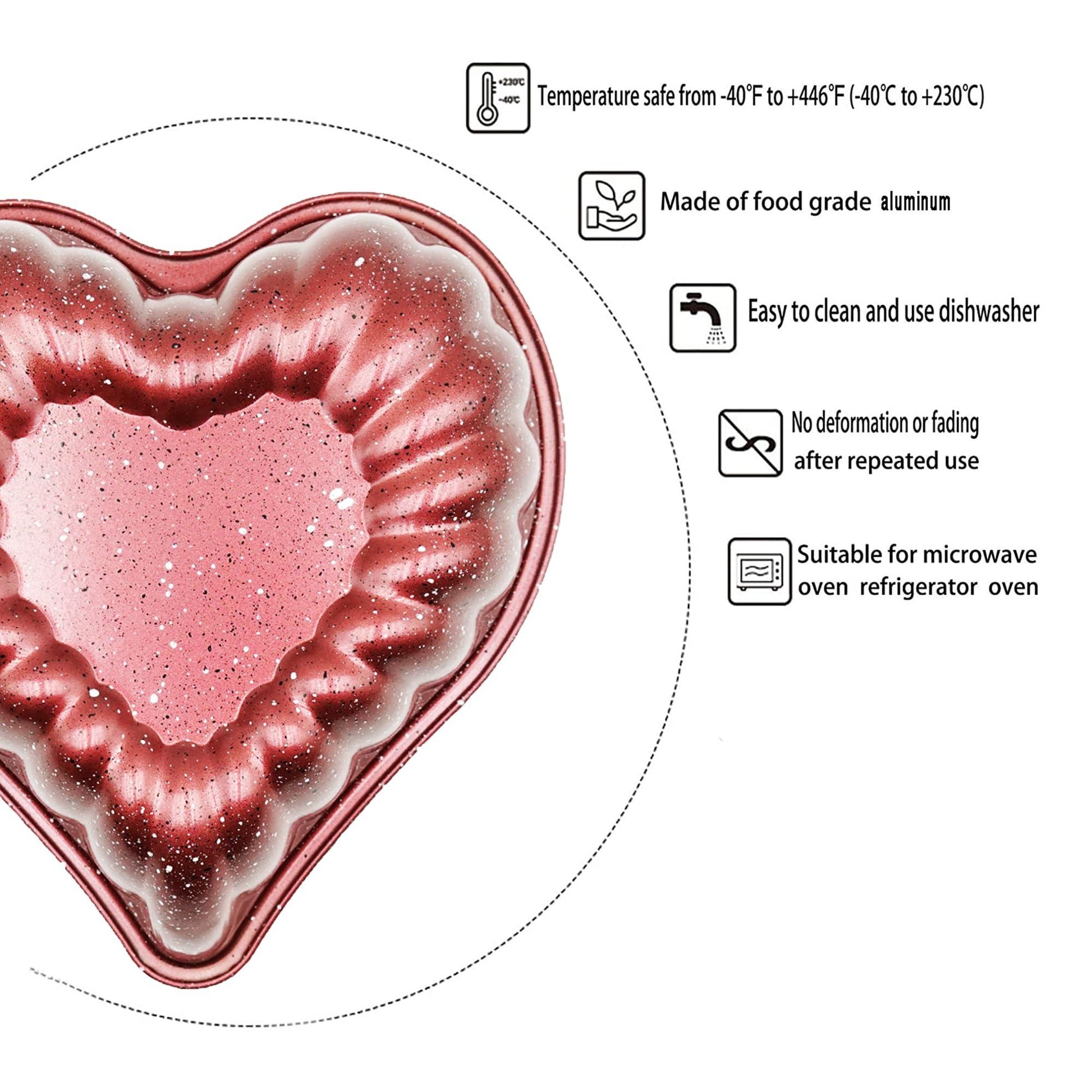 Heart Cake Pan NonStick Floral Heart Bundt Pan for Valentine’s Day - CookCave