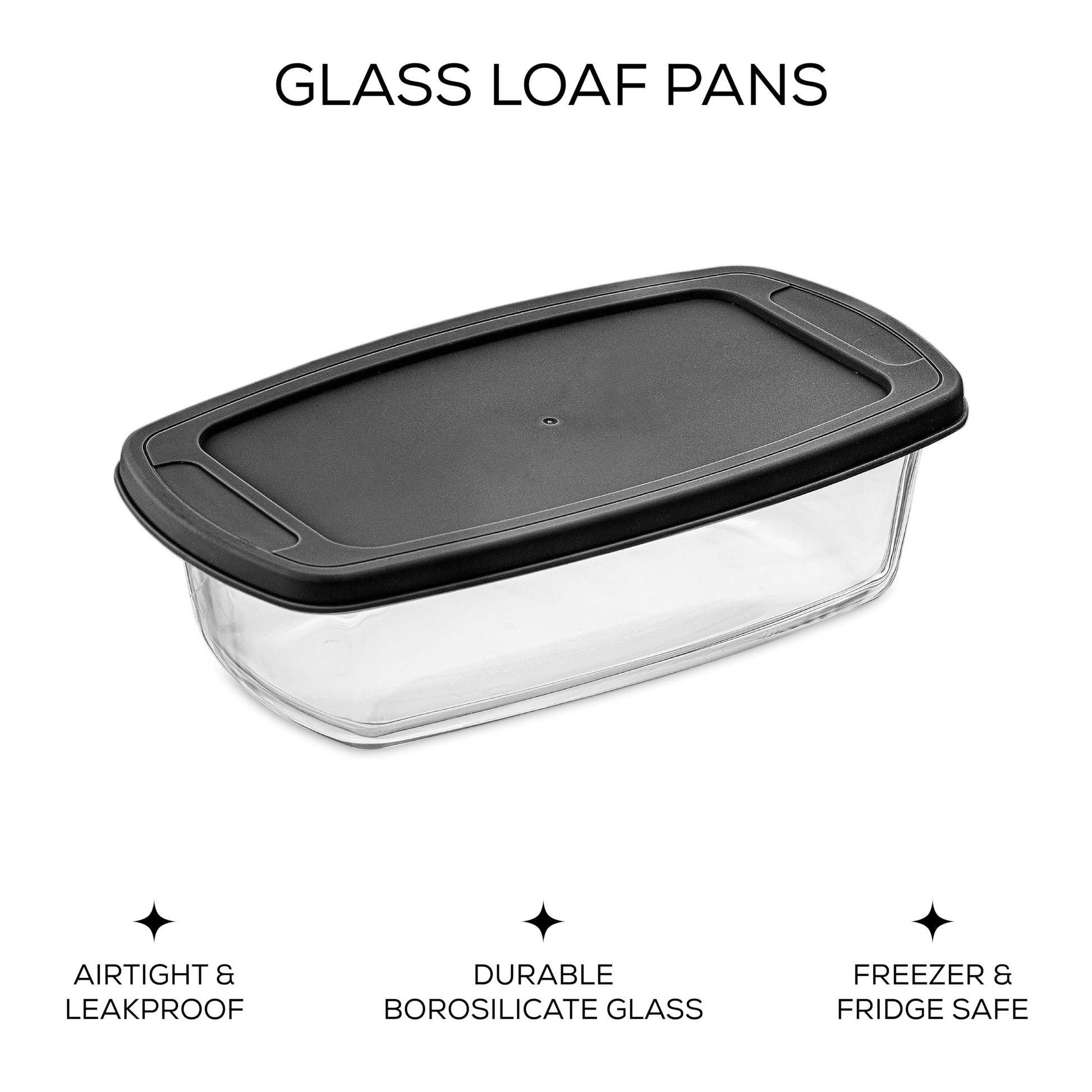 JoyJolt 3pc Loaf Pans for Baking Bread with Lids Baking Set. 1.9 Quart, Large Rectangular Baking Dish With Lid. Oven Pan, Banana Bread Pan, Lasagna Pan Deep with Lid, Bread Saver Container Airtight - CookCave