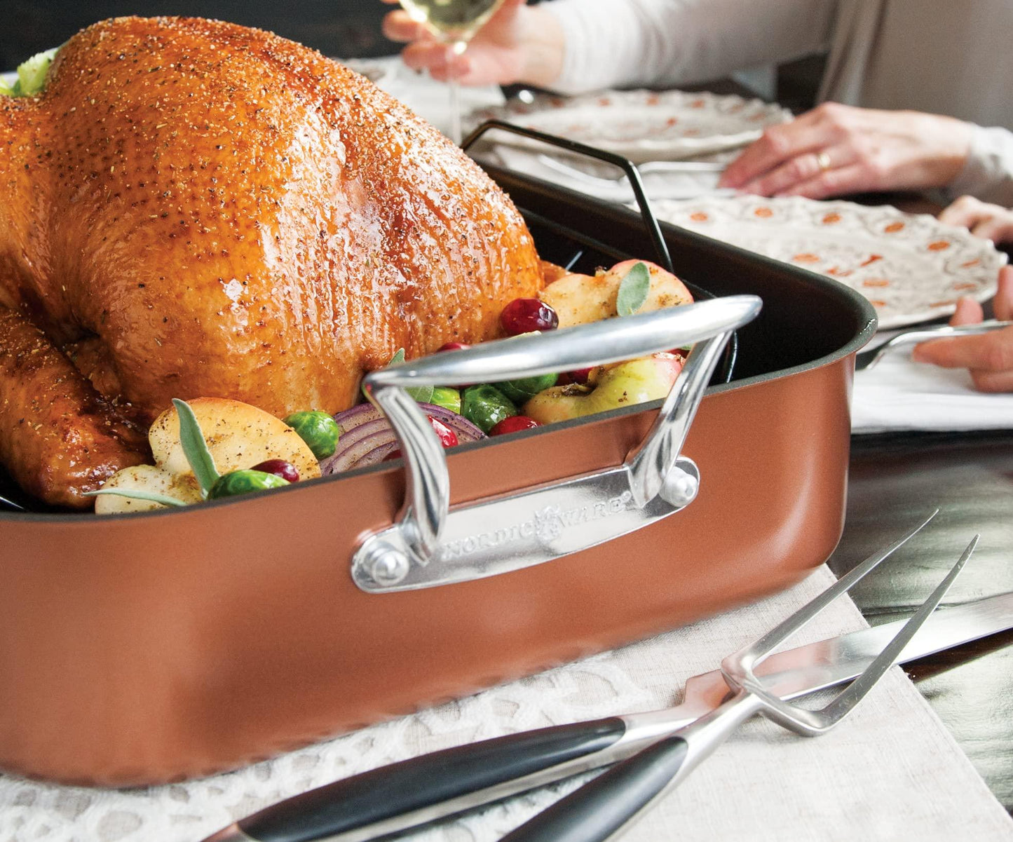 Nordic Ware Turkey Roaster with Rack, Copper - CookCave