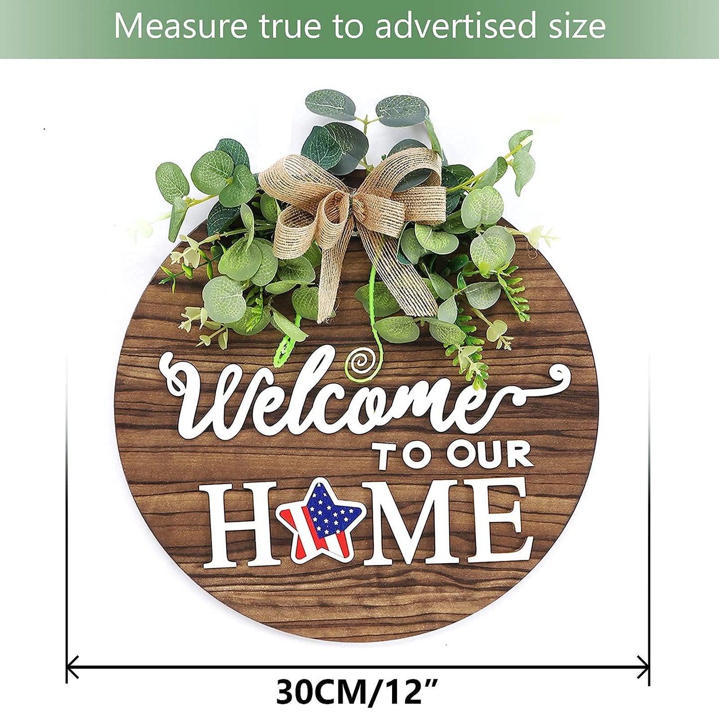 Interchangeable Seasonal Welcome Sign Front Door Decoration, Rustic Round Wood Wreaths Wall Hanging Outdoor, Farmhouse, Porch, for Spring Summer Fall All Seasons Holiday Halloween Christmas. - CookCave