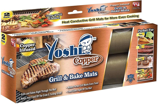 Yoshi Copper Grill and Bake Mats (Set of 2). - CookCave