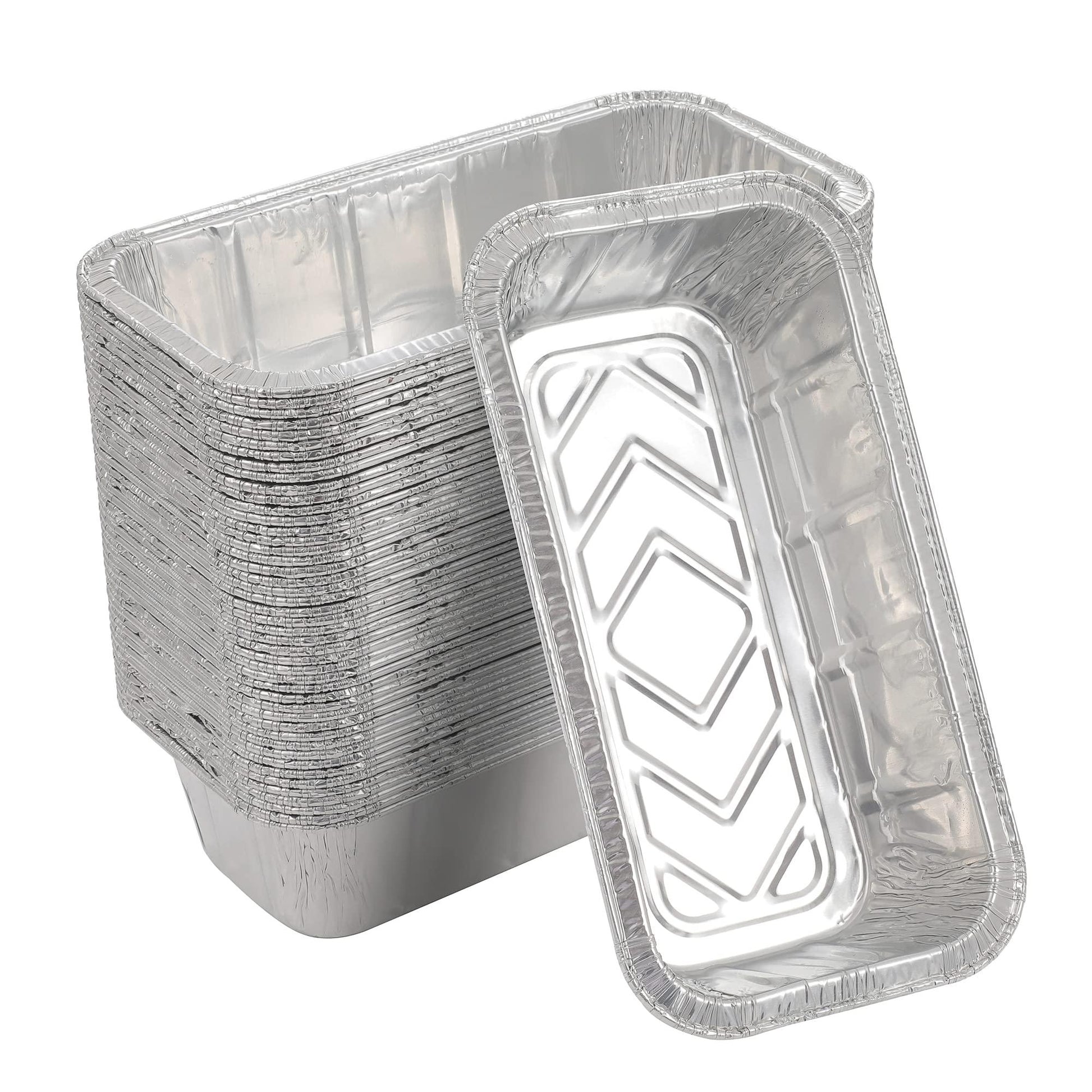 Waytiffer Loaf Pans [50 Pack] 2Lb Heavy Duty Disposable Aluminum Foil Premium Bread Tins Standard Size - 8.5" X 4.5" X 2.5" Perfect for Homemade Cakes & Breads - CookCave