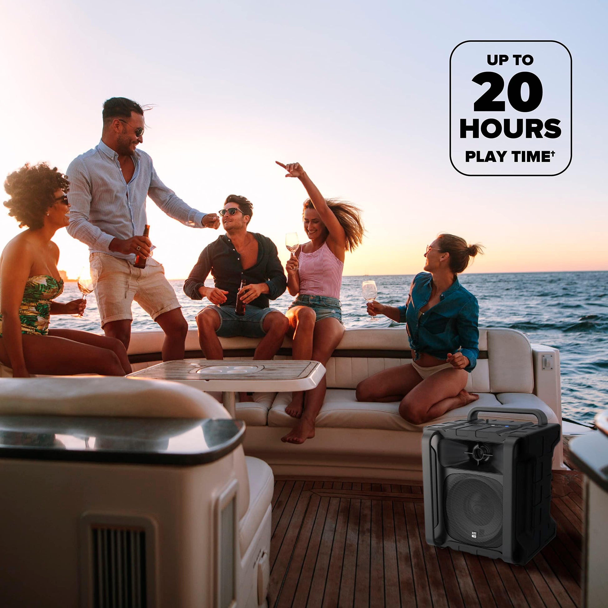 Altec Lansing Sonic Boom - Waterproof Bluetooth Speaker with Phone Charger, IP67 Outdoor Speaker, 3 USB Charging Ports, 50 Foot Range & 20 Hours Battery Life - CookCave