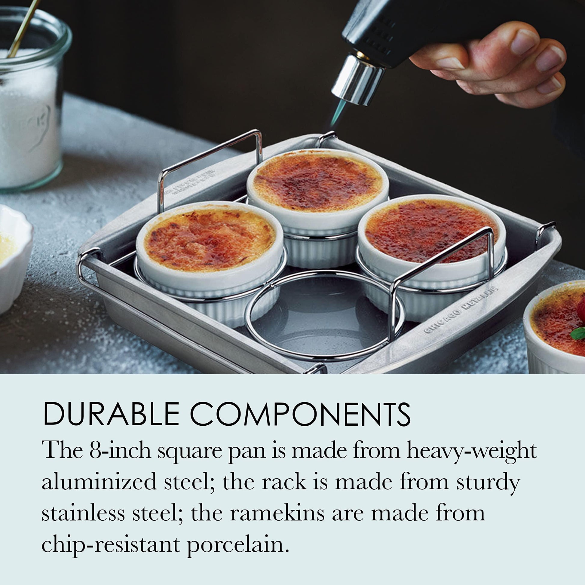 Chicago Metallic Professional Crème Brulee, 6 Piece Set, Stainless Steel - CookCave