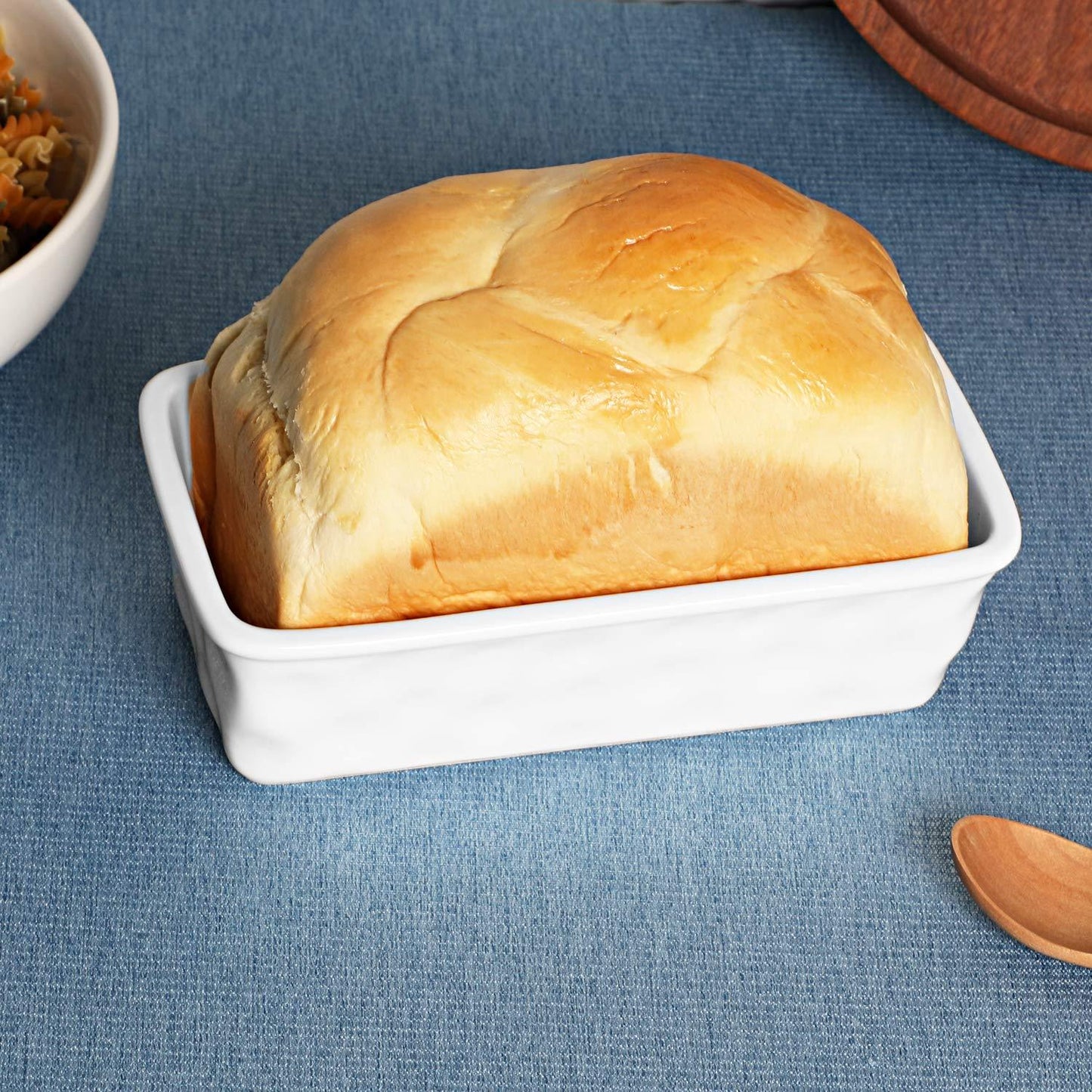 HAOTOP Ceramics Nonstick Baking Bread Loaf Pan, 8.5 x 4.6 Inch (White) - CookCave