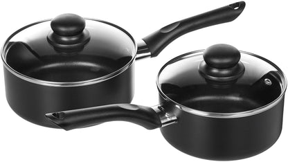 Amazon Basics Non-Stick Cookware 8-Piece Set, Pots and Pans, Black - CookCave