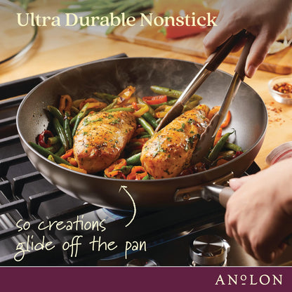 Anolon Advanced Home Hard-Anodized Nonstick Ultimate Pan/Saute Pan, 12-Inch (Bronze) - CookCave