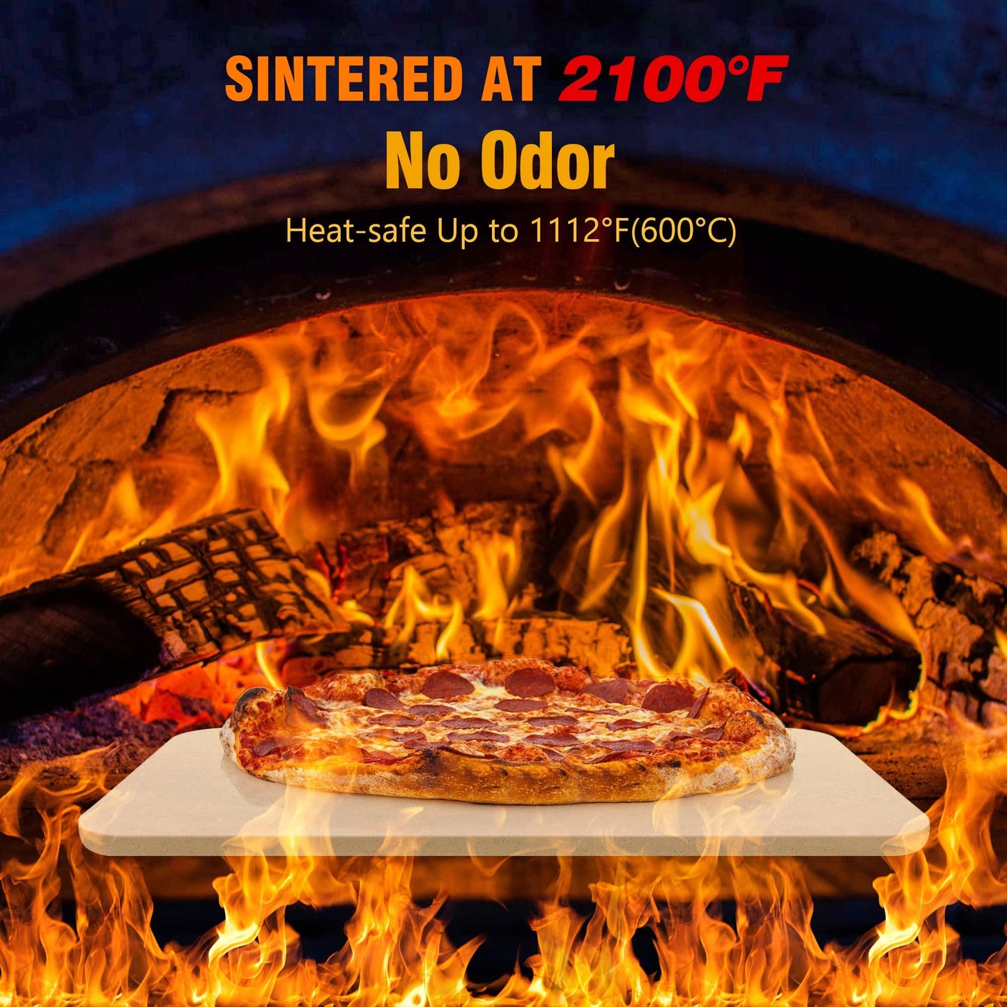 KORCCI Pizza Stone15 x 12", Large Pizza Stone for Oven and Grill, Free Pizza Peel paddle, Durable and Safe Baking Stone, Thermal Shock Resistant Cooking Stone - CookCave