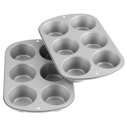 Wilton Recipe Right Non-Stick 6 Cup Jumbo Muffin Pan, 2 count (Pack of 1) - CookCave