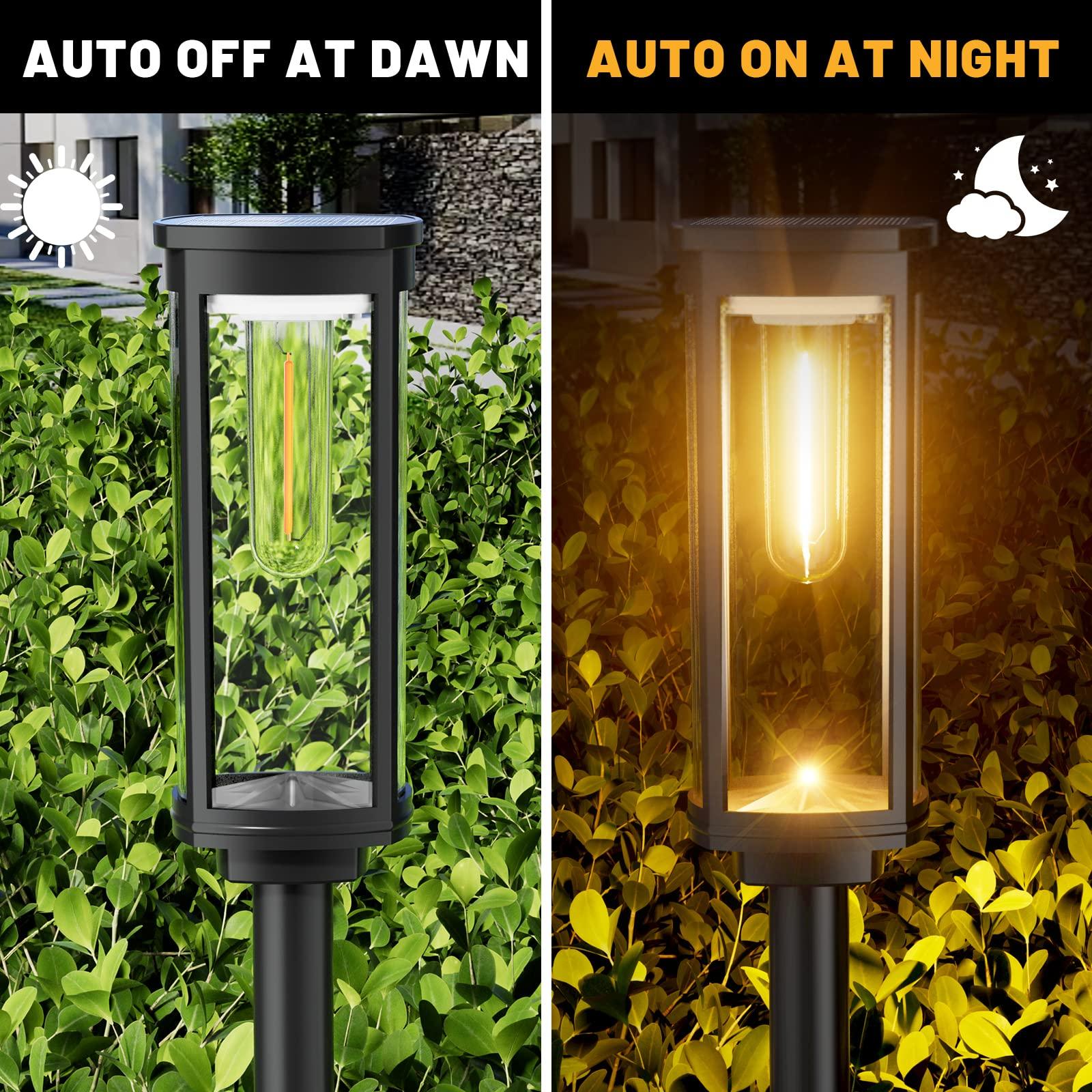 BITPOTT Solar Pathway Lights Bright, 8 Pack Outdoor Garden Landscape Lights Solar Powered Auto On/Off,Long Lasting Solar Yard Lights for Lawn Patio Walkway Driveway Decor - CookCave