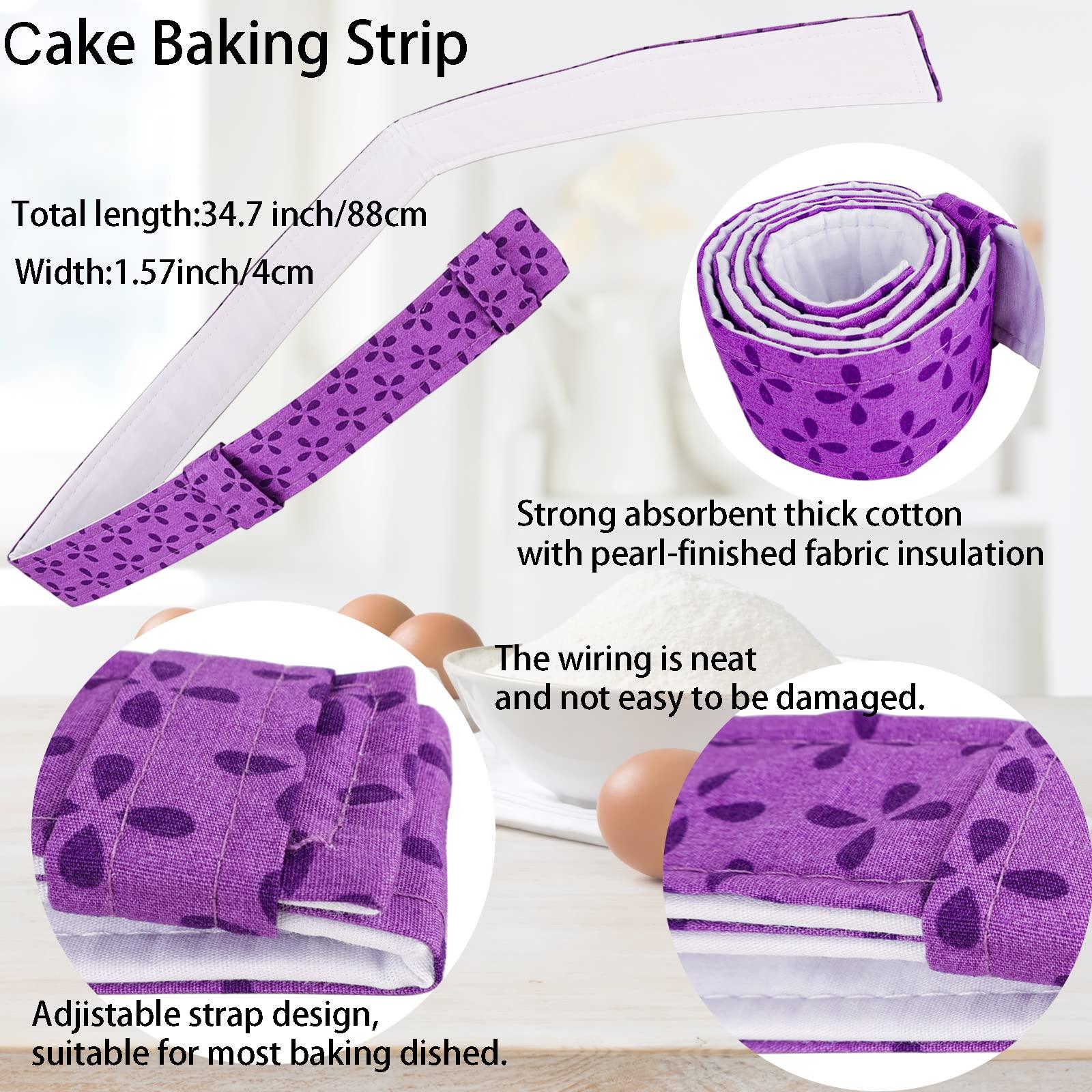 Winerming 4-Piece Bake Even Strip,Cake Pan Strips,Cake Pan Dampen Strips,Cake Pan Strips, Super Absorbent Thick Cotton,Keeps Cakes More Level and Prevents Crowning with Cleaner Edges - CookCave