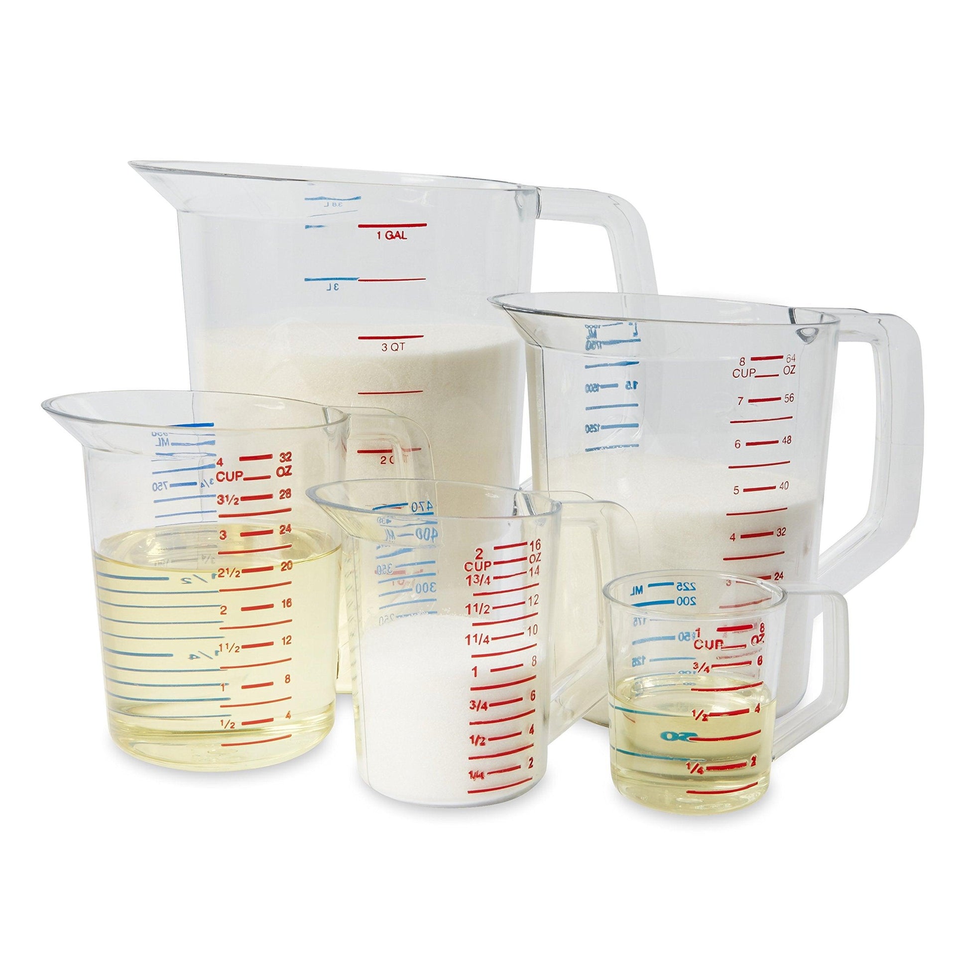 Rubbermaid Commercial Products Bouncer Clear Measuring Cup, 1-Cup, Clear, Strong Food Grade, for use with -40-degree F to 212-degree F, Easy Read for Liquid/Dry Ingredients while Cooking - CookCave