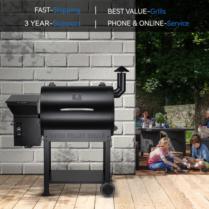 Z GRILLS Pellet Smoker Grill with PID Control, Rain Cover, 700 sq. in Cooking Area for Outdoor BBQ, ZPG-7002B - CookCave