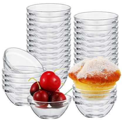 36 Pieces 2.4 Inch Small Glass Bowls Soy Sauce Dipping Bowls Mini Clear Prep Bowls Stackable Serving Bowls for Ramekins Snack Fruit Dips Dessert Ingredient Mixing, 1.5 oz - CookCave