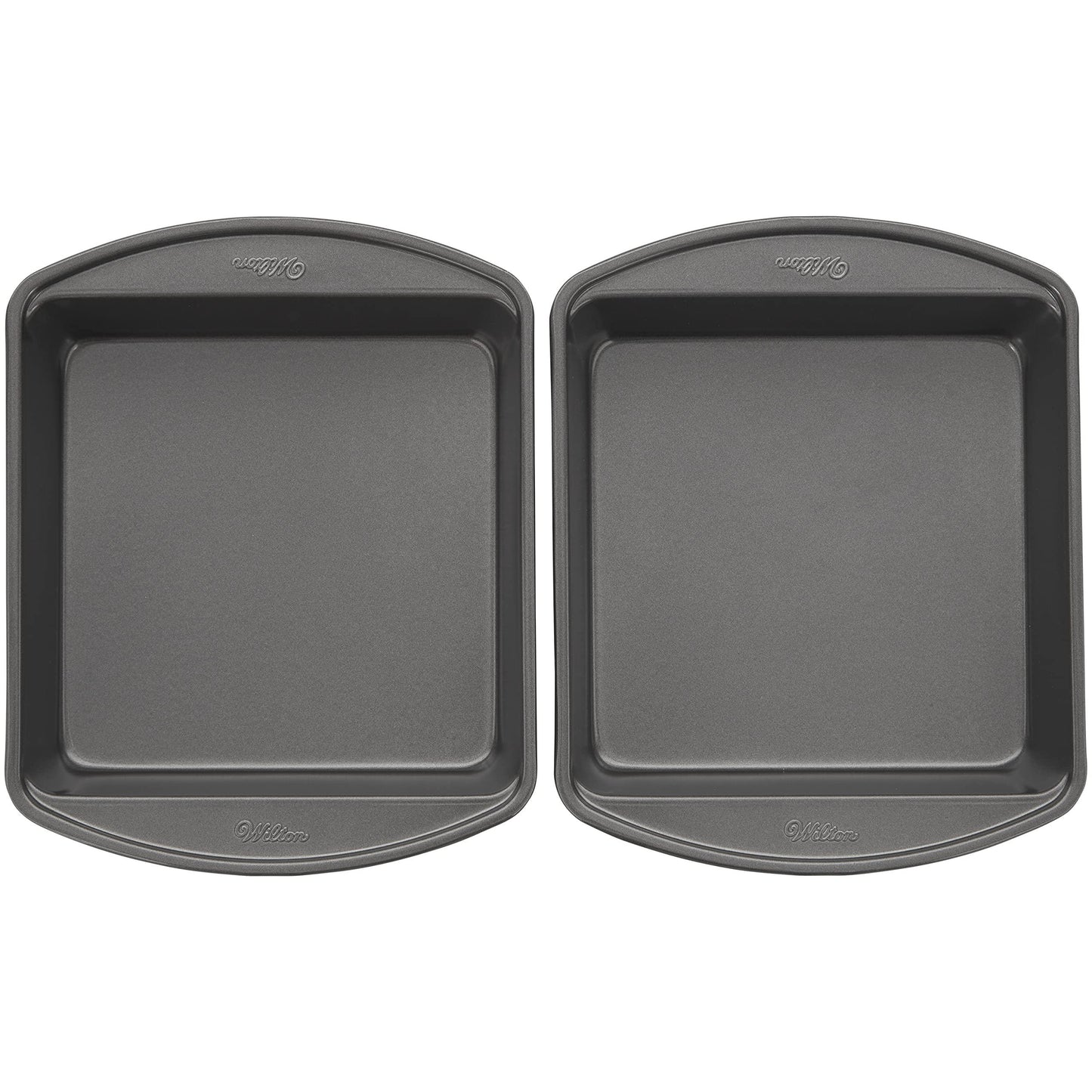 Wilton Perfect Results Premium Non-Stick 8-Inch Square Cake Pans, Set of 2, Steel Bakeware Set - CookCave