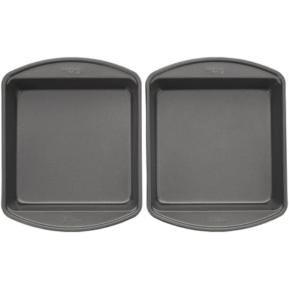 Wilton Perfect Results Premium Non-Stick 8-Inch Square Cake Pans, Set of 2, Steel Bakeware Set - CookCave