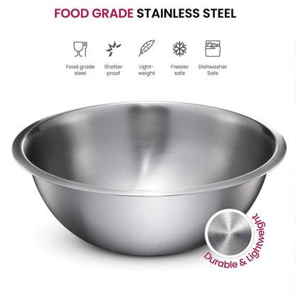 FineDine Stainless Steel Mixing Bowls (Set of 6) - Easy To Clean, Nesting Bowls for Space Saving Storage, Great for Cooking, Baking, Prepping - CookCave