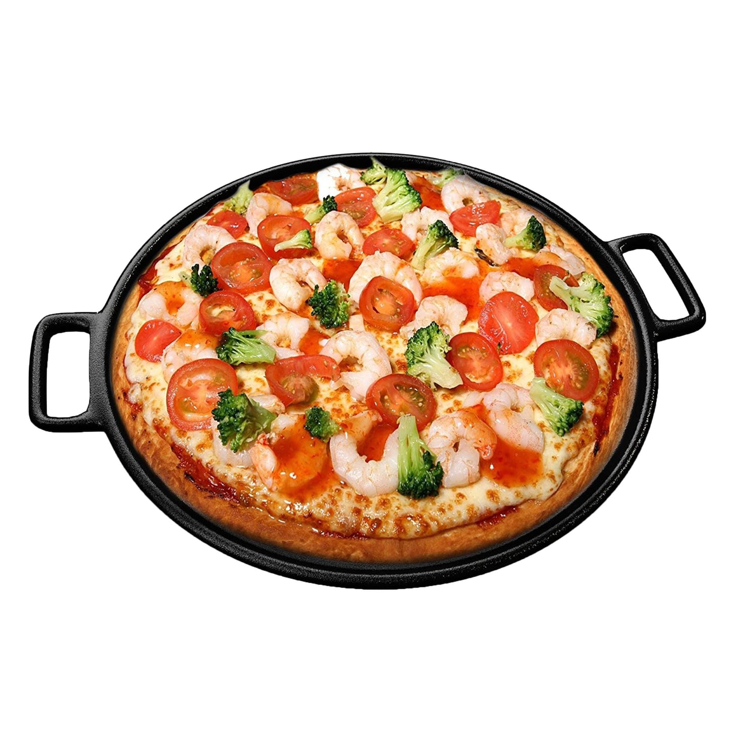 Home-Complete Cast Iron Pizza Pan-14” Skillet for Cooking, Baking, Grilling-Durable, Long Lasting, Even-Heating and Versatile Kitchen Cookware - CookCave