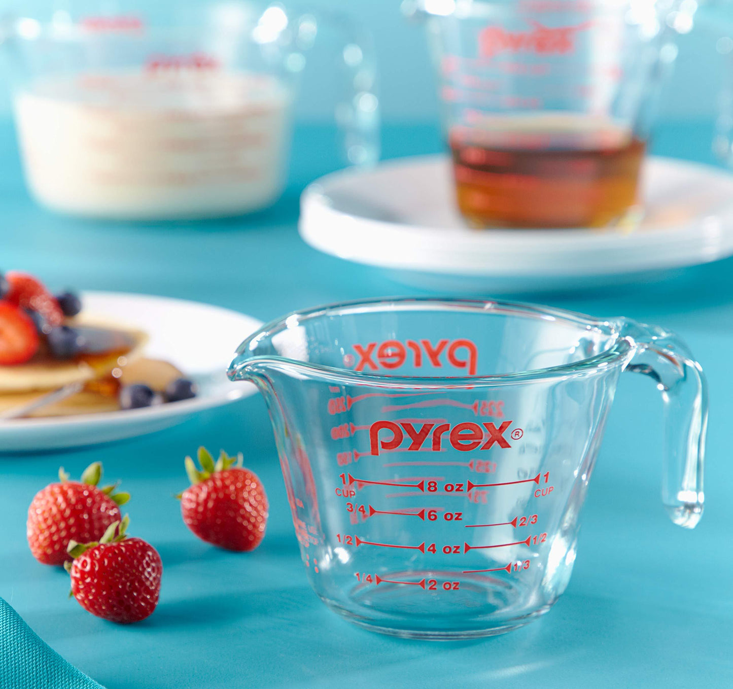 Pyrex 3 Piece Measuring Cup Set, Includes 1, 2, and 4 Tempered Glass Liquid Measuring Cups, Dishwasher, Freezer, Microwave, and Oven Safe, Essential Kitchen Tools - CookCave