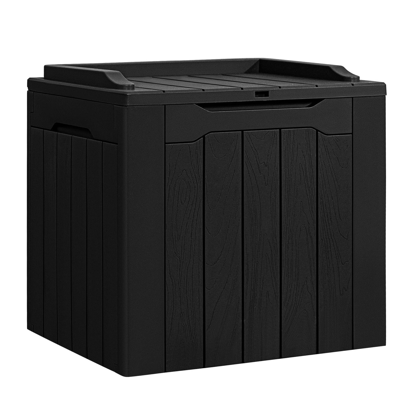 Flamaker Deck Box 31 Gallon Waterproof Resin Storage Box with Lid Indoor Outdoor Storage Bin for Patio Cushions, Toys, Pool Accessories (Black) - CookCave