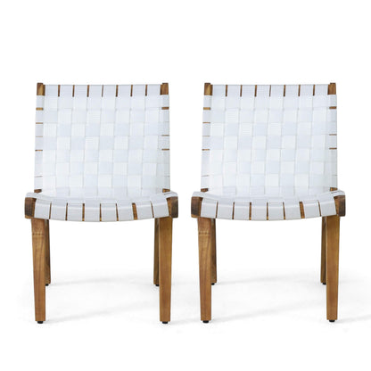 Christopher Knight Home Charlotter Outdoor Lounge Chair, White + Teak - CookCave