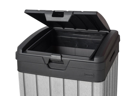 Keter Rockford Resin 38 Gallon Trash Can with Lid and Drip Tray for Easy Cleaning - Perfect for Patios, Kitchens, and Outdoor Entertaining - CookCave