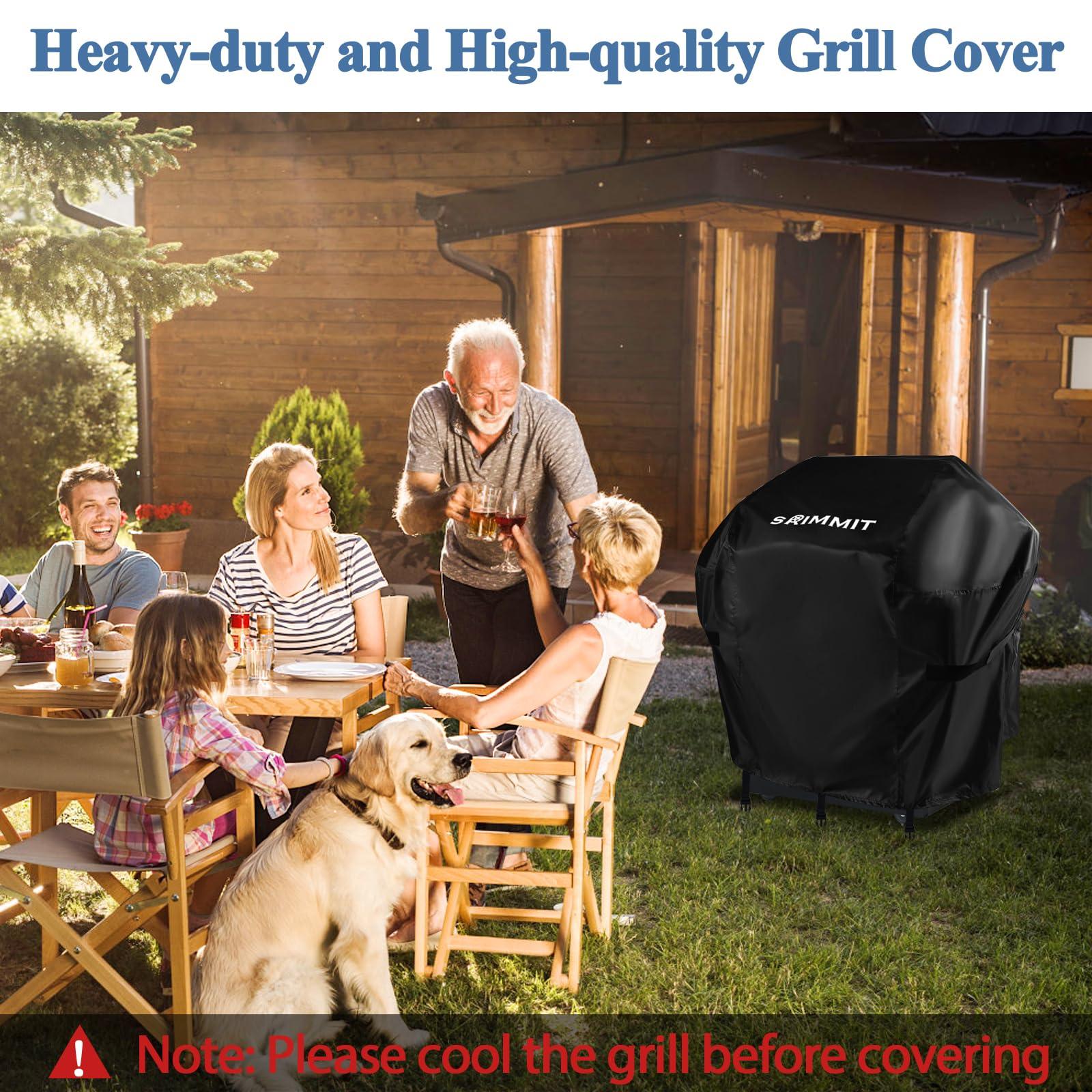 BBQ Cover for Outdoor Grill,SRIMMIT BBQ Grill Covers with Velcro Straps and Windproof Buckles，UV & Fade Resistant, Nano Coating for Weber Spirit II 200 Series, Spirit 200, Spirit II E210 Gas Grill - CookCave