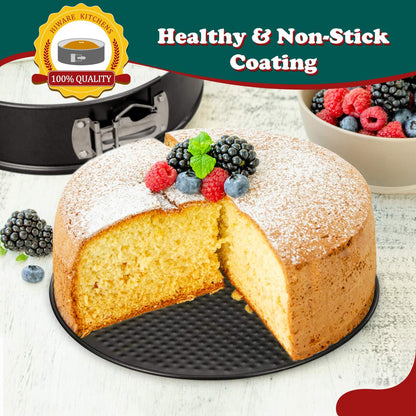 HIWARE 6 Inch Non-stick Springform Pan with Removable Bottom - Leakproof Cheesecake Pan with 50 Pcs Parchment Paper, Compatible with 3 Qt Instant Pot - CookCave