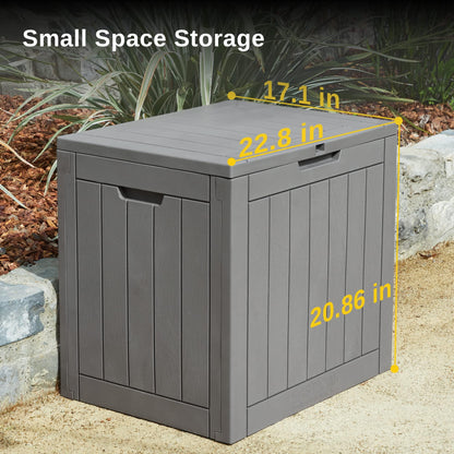 EAST OAK Deck Box, 31 Gallon Indoor and Outdoor Storage Box with Padlock for Patio Cushions, Outdoor Toys, Gardening Tools, Sports Equipment, Waterproof and UV Resistant Resin, Grey - CookCave