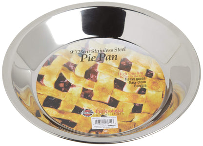 Norpro 3811 Stainless Steel Pie Pan, 9" x 1.5", 1 EA, As Shown - CookCave